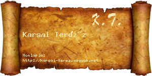 Karsai Teréz névjegykártya